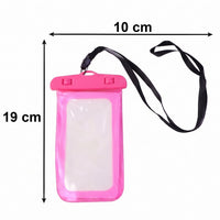 Pink waterproof phone case top view showing seal details