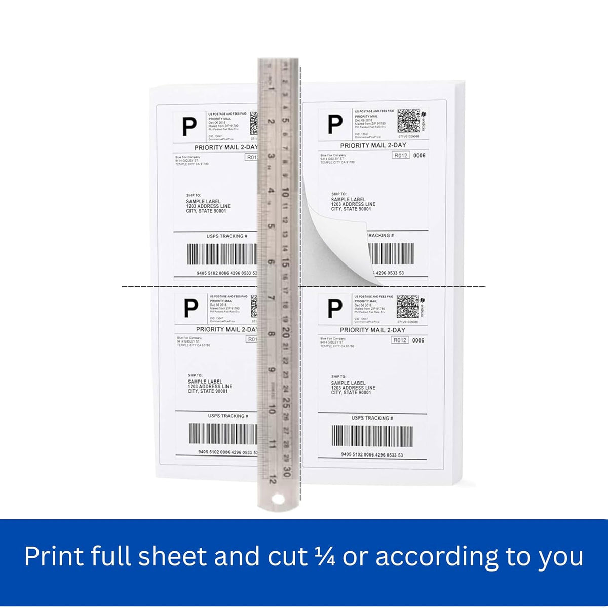 Stack of 100 Oddy A4 full-page self-adhesive label sheets