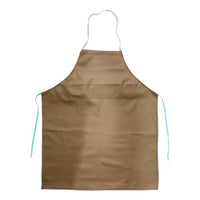Protective kitchen apron showcasing long waist ties