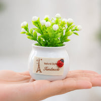 Small artificial plant for desk, shelf and table decoration