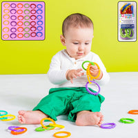 Colorful baby learning links educational toy set with interlocking rings