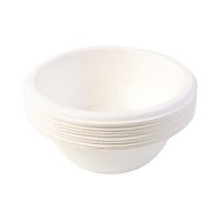 Natural off-white bagasse disposable food bowls for hot and cold dishes