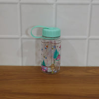Child carrying a water bottle with strap
