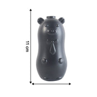 Size comparison of bear shaped toilet tank cleaner showing compact dimensions