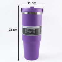 Large capacity 890ML travel mug with tapered base fits car cup holders