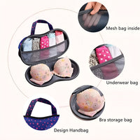Travel-friendly molded bra storage case with handle