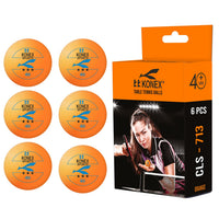 Pack of six durable 3-star orange table tennis balls