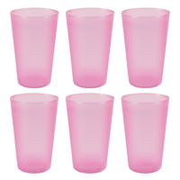 Close-up of the durable plastic material used in the plastic glass set.