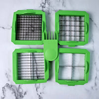 Close-up of Supermom Quick Nicer Dicer kitchen tool detailing