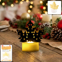 Battery operated LED gold metal leaf diya lamp glowing warmly for Diwali decoration