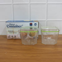 Food storage containers in use holding nuts and spices