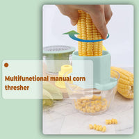 Side view of compact multipurpose manual vegetable grater design