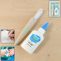 Multipurpose craft glue and precise correction pen set for clean application