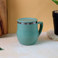 Double-wall desk mug with smooth rim for comfortable sipping