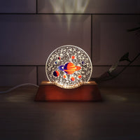 Creative visualization lamp featuring LED illuminated acrylic panel