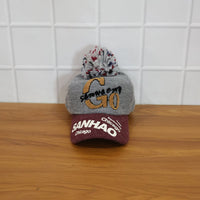 Lifestyle shot of woman wearing woolen baseball cap during winter