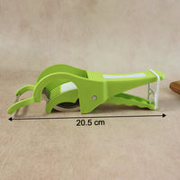 Multi-blade Quickslice Vegetable Cutter efficiently slicing carrots into uniform pieces.
