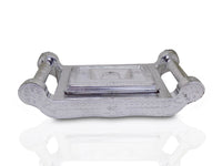 Elegant silver storage box with four sections for gifts and dry fruits.
