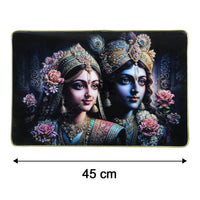 Close-up of vibrant Radha Krishna framed wall art
