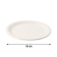 19 cm diameter plastic dinner plate showing size and dimensions