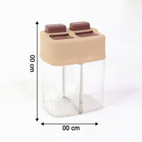 Salt and pepper dual container dispenser perfect for kitchen seasoning