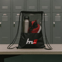 Close-up of the breathable mesh fabric and durable base of the gym sack.