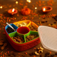 Close-up of textured BPA-free plastic dry fruit snack box design