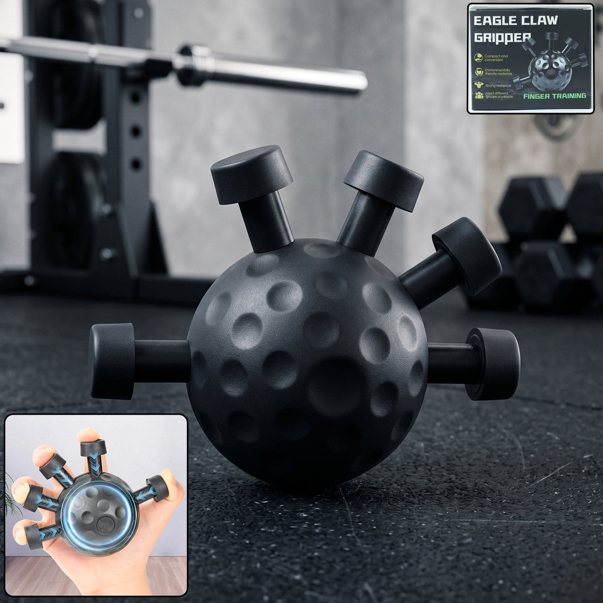 Ergonomic eagle claw design grip strength trainer for finger exercise.