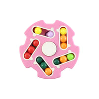 Sliding bead tracks on the Fidget Magic Cube Spinner Toy promoting logical thinking and coordination.