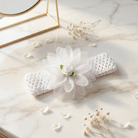 Durable baby headband with floral bow for casual and festive wear