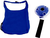 Detailed view of the washable and durable fabric of the foldable shopping bag.