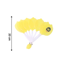 Lemon fan laid flat showing size and foldable design from