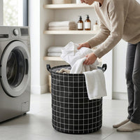 Durable fabric laundry hamper for easy carrying