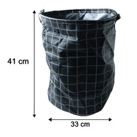 Size illustration of foldable laundry basket features