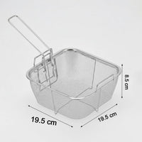 Frying basket holding crispy food snacks