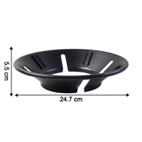 Closeup of durable gas stove flame protector ring showing corrosion resistance