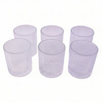 Ribbed crystal glass tumbler with stylish finish for various drinks