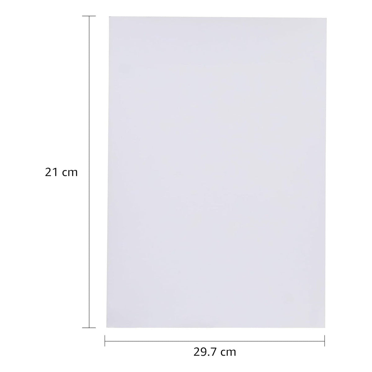 Measurement guide showing A4 size glossy photo paper dimensions