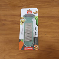 Sharp blade kitchen peeler and grater tool for quick food prep
