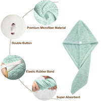 Mixed design hair drying towel wrap featuring textured patterns