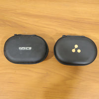 Zippered Bluetooth earbuds pouch close up