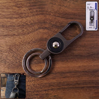 Heavy-duty metal key holder with carabiner clip for secure attachment