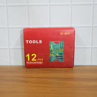 Compact household tool kit in easy-to-carry case