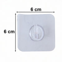 Close-up of transparent adhesive wall hook