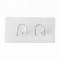Transparent dual hook adhesive wall mount