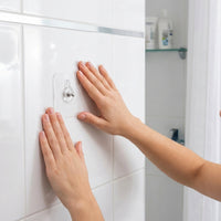Self-stick transparent adhesive hook for household storage