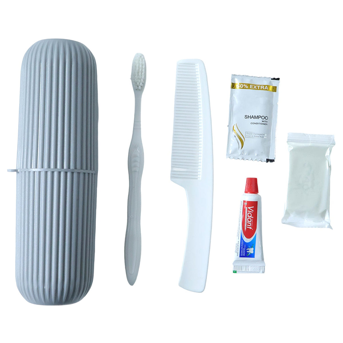Travel hygiene kit set with personal grooming items for daily care on-the-go