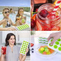 Hand holding the versatile plastic ice cube tray, ideal for kitchen and home use.