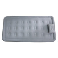 Side view of portable inflatable air mattress demonstrating strong pressure resistance