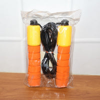 Adjustable fitness jump rope laid out showing full length and handles